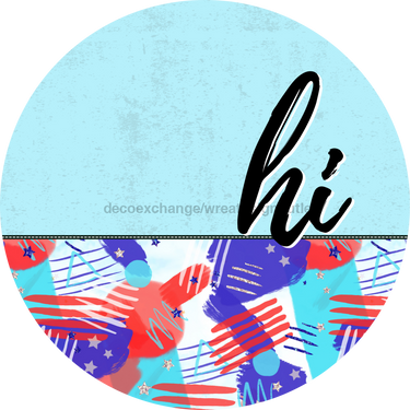 Patriotic Door Hanger Hi Dco - 01497 - Dh 18’ Round Wood